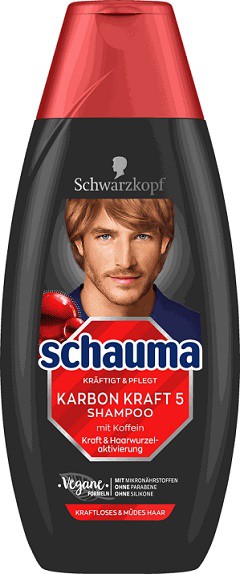 Schauma šampon for men Karbon Kraf 350ml | Kosmetické a dentální výrobky - Vlasové kosmetika - Šampony na vlasy